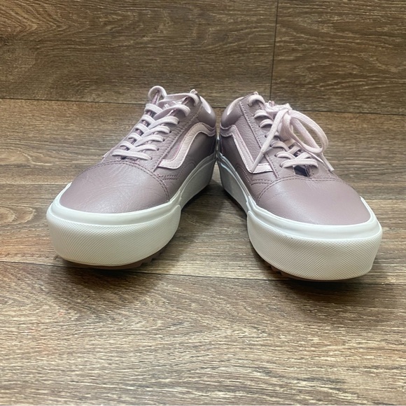 Vans Old Skool Stacked Tumbled Platform Leather Purple Sneaker Unisex M 6 W 7.5 - Picture 4 of 9